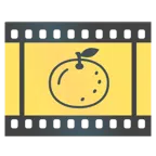 taśma filmowa + mandarynka