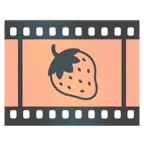 taśma filmowa + truskawka
