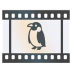 taśma filmowa + pingwin