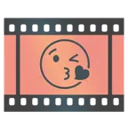 Filmstreifen + Kuss zuwerfendes Gesicht