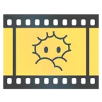 Filmstreifen + Gesicht in Wolken