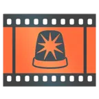 taśma filmowa + kogut policyjny