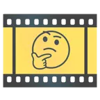 Filmstreifen + nachdenkendes Gesicht