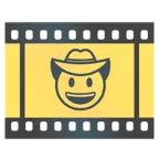 Filmstreifen + Gesicht mit Cowboyhut