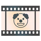 Filmstreifen + Clown-Gesicht