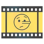 Filmstreifen + lügendes Gesicht