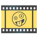 Filmstreifen + irres Gesicht