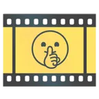 Filmstreifen + ermahnendes Gesicht