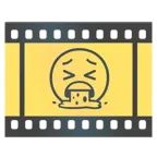 Filmstreifen + kotzendes Gesicht