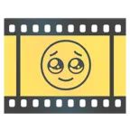 Filmstreifen + Gesicht, das Tränen zurückhält