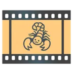 taśma filmowa + brązowy skorpion