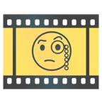 Filmstreifen + Gesicht mit Monokel