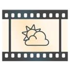 taśma filmowa + słońce zza chmury