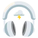 Kopfhörer + Wolke mit Blitz