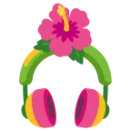 Kopfhörer + Hibiskus
