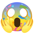 Mischpalette + vor Angst schreiendes Gesicht