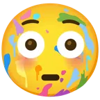 Mischpalette + errötetes Gesicht mit großen Augen