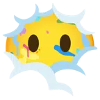 Mischpalette + Gesicht in Wolken
