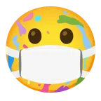 Mischpalette + Gesicht mit Atemschutzmaske