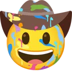 Mischpalette + Gesicht mit Cowboyhut