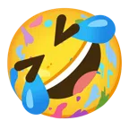 Mischpalette + sich vor Lachen auf dem Boden wälzen