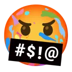 Mischpalette + Gesicht mit Symbolen über dem Mund