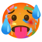 Mischpalette + schwitzendes Gesicht