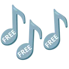 musical notes + FREE button