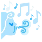 musical notes + wind face