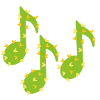 musical notes + cactus