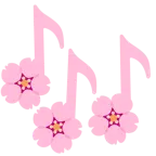 musical notes + cherry blossom