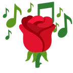 musical notes + rose