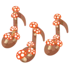 musical notes + mushroom