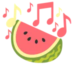 musical notes + watermelon