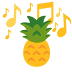 musical notes + pineapple