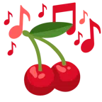 musical notes + cherries