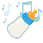 musical notes + baby bottle