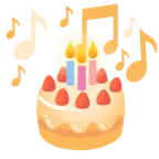 musical notes + birthday cake