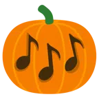 musical notes + jack-o-lantern