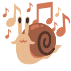 musical notes + snail