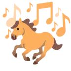musical notes + horse
