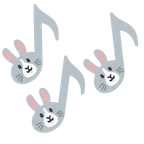 musical notes + rabbit face