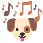 musical notes + dog face