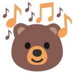 musical notes + bear