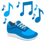 musical notes + running shoe