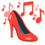 musical notes + high-heeled shoe