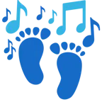 musical notes + footprints