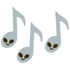musical notes + alien