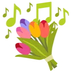 musical notes + bouquet