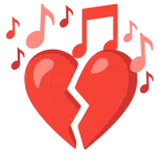 musical notes + broken heart